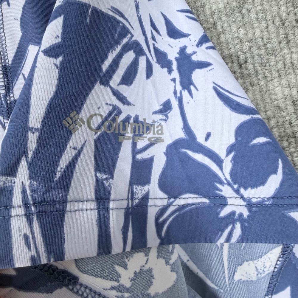 Columbia PFG Freezer Dress Womens-XL Blue Tropical Floral Palm - Picture 9 of 10